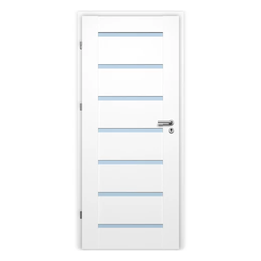 Pascal Torino Üveges beltéri ajtó szabvány méretben / 750x2100 mm / bal / 100-135 mm utólag szerelhető átfogó tokkal - fehér