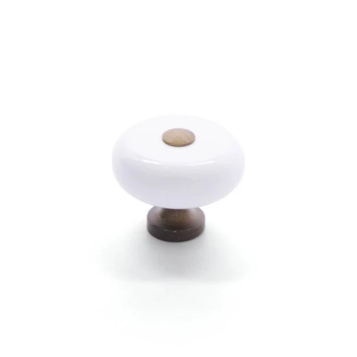 Rujz Design patinás bronz - festett fehér bútorgomb