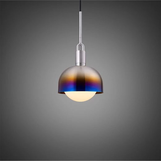 Buster+Punch Forked Shade Globe Opal medium függőlámpa, égetett acél / E27 / RFP-893121