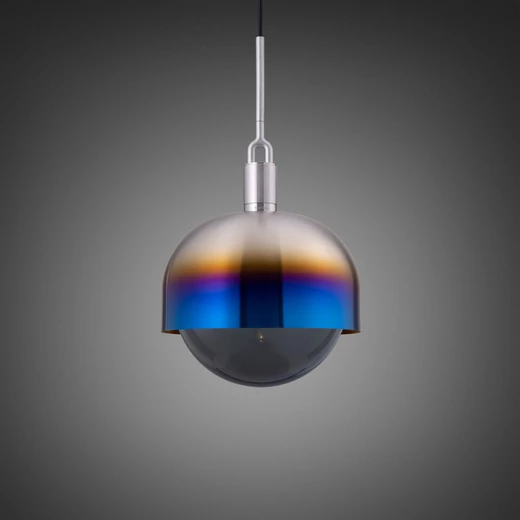 Buster+Punch Forked Shade Globe Smoked large függőlámpa, égetett acél / E27 / RFP-893124