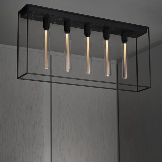 Buster+Punch Cross Caged Ceiling 5.0 mennyezeti lámpa, fekete márvány / E27 / RCA-023379