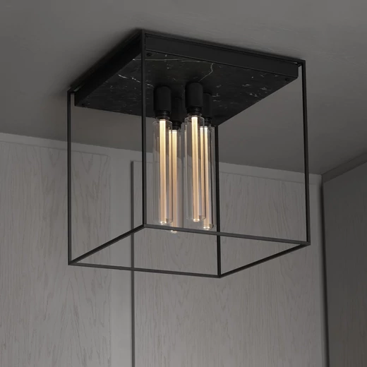 Buster+Punch Caged Ceiling 4.0 mennyezeti lámpa, fekete márvány / E27 / RCA-02267