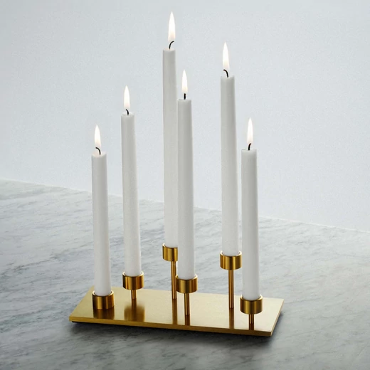 Buster+Punch Machined Candelabra fényes réz asztali gyertyatartó / UK-MA-CAN-BR-A