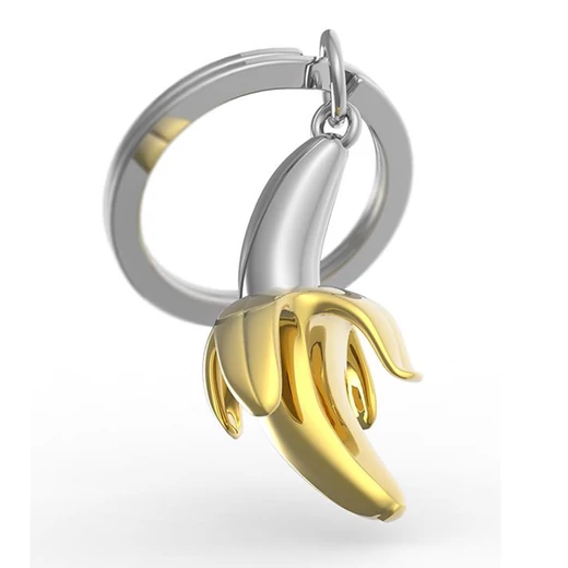 Metalmorphose fényes króm banán kulcstartó MTM140-01