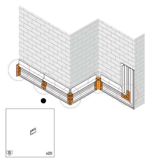 Egyenes toldóelem - Ermetika Absolute Rush rendszerhez (tapétaajtó tokhoz, tolóajtó vázhoz) - ACC.503