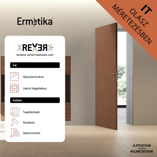 Ermetika xReverX falsíkban záródó tapéta ajtó szett
