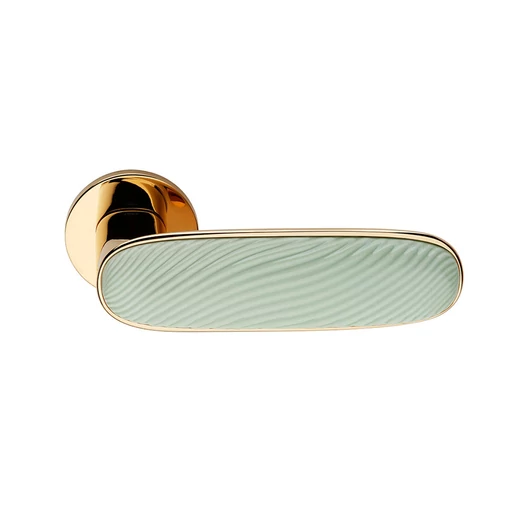 dnd Dune PVD antik fényes arany - menta porcelán körrozettás kilincsgarnitúra DN40 PVD-BG+PSV