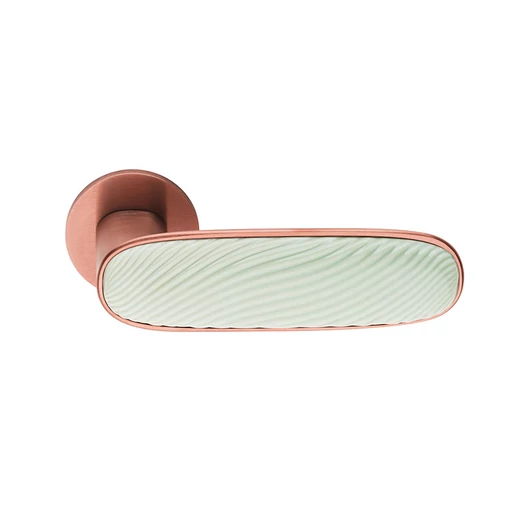 dnd Dune PVD szatén réz - menta porcelán körrozettás kilincsgarnitúra DN40 PVD-SCB+PSV