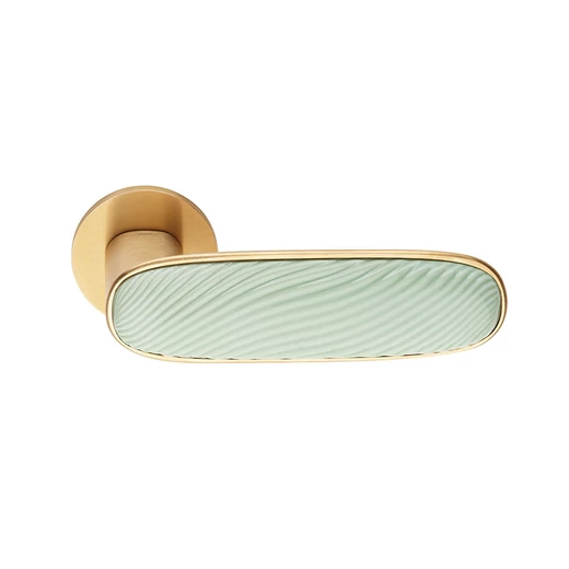 dnd Dune PVD szatén arany - menta porcelán körrozettás kilincsgarnitúra DN40 PVD-SG+PSV