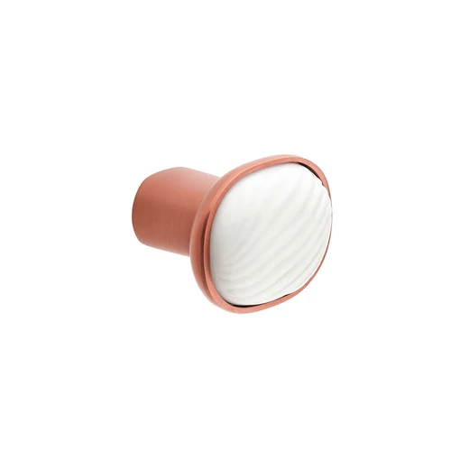 dnd Dune PVD szatén réz - fehér porcelán bútorgomb DN70 PVD-SCB+PSB