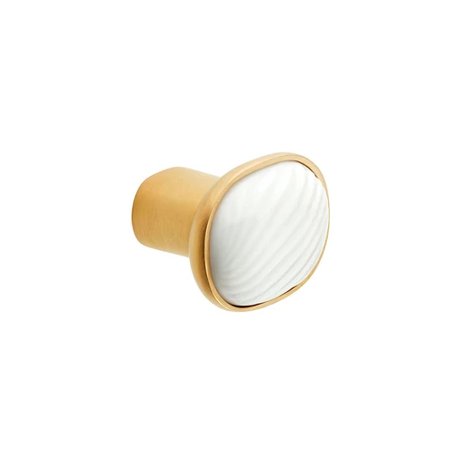 dnd Dune PVD szatén arany - fehér porcelán bútorgomb DN70 PVD-SG+PSB