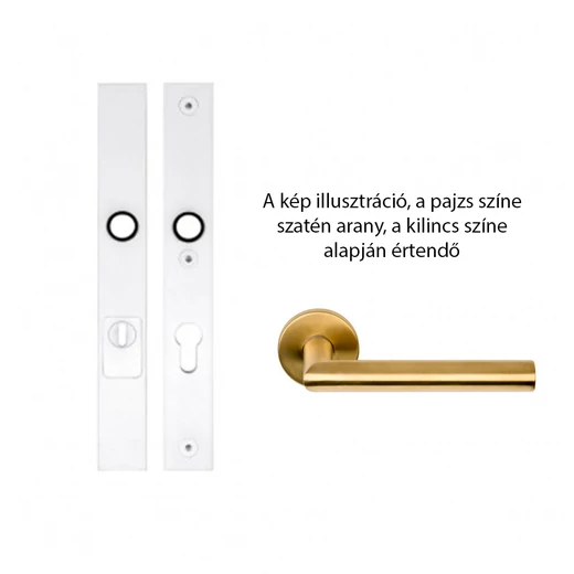 Formani Square-Basics szatén arany (PVD) biztonsági bejárati 30 mm kilincsgarnitúra (LSQSM-28KT - LB2-19)