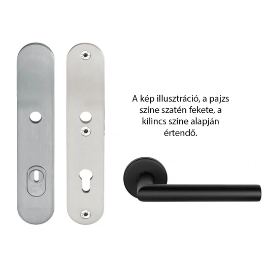 Formani Basics szatén fekete biztonsági bejárati 50 mm kilincsgarnitúra (LBSM-50KT - LB2-19)