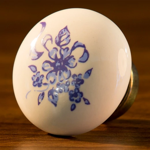 Giusti mintás fehér porcelán - antik patina bútorfogantyú