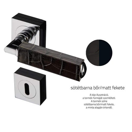 Glass Design CUBE Leather négyzetrozettás kilincsgarnitúra