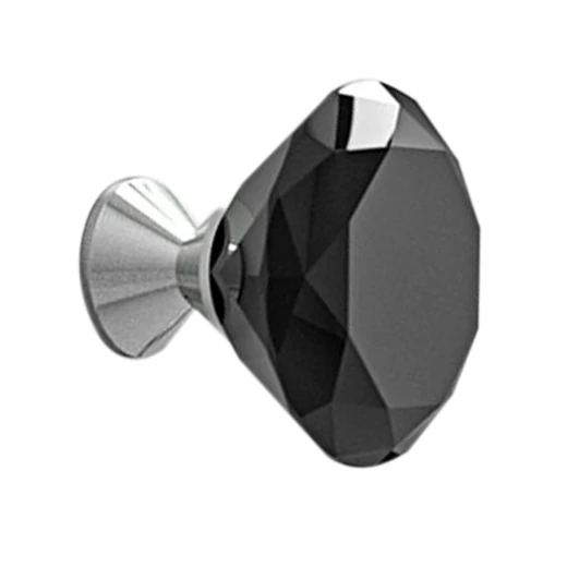 Glass Design DELUXE fekete üveg / fényes króm bútorfogantyú Ø 30 mm DELUXEK30T35F4