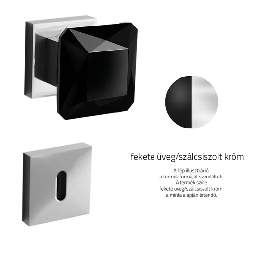 Glass Design DIAMOND Q négyzetrozettás gomb kilincsgarnitúra