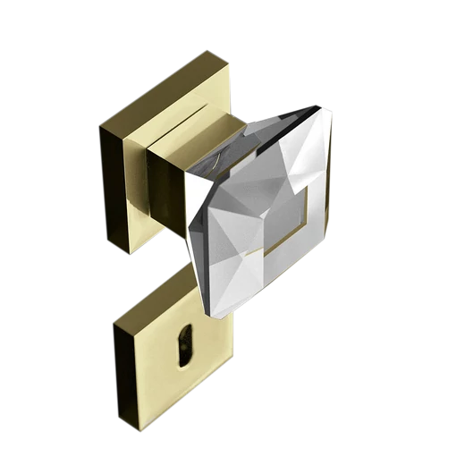 Glass Design DIAMOND Q négyzetrozettás gomb kilincsgarnitúra