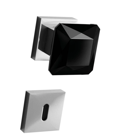 Glass Design DIAMOND Q négyzetrozettás gomb kilincsgarnitúra
