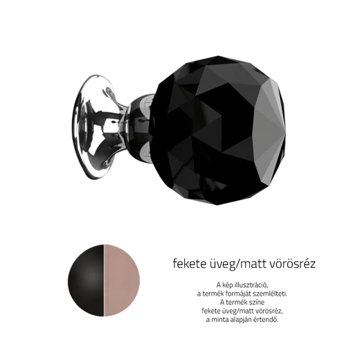 Glass design GEO fekete üveg / matt vörösréz bútorfogantyú