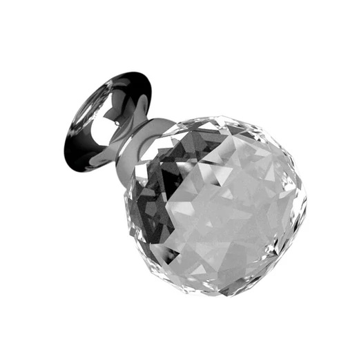 Glass design GEO víztiszta üveg / fényes króm bútorfogantyú