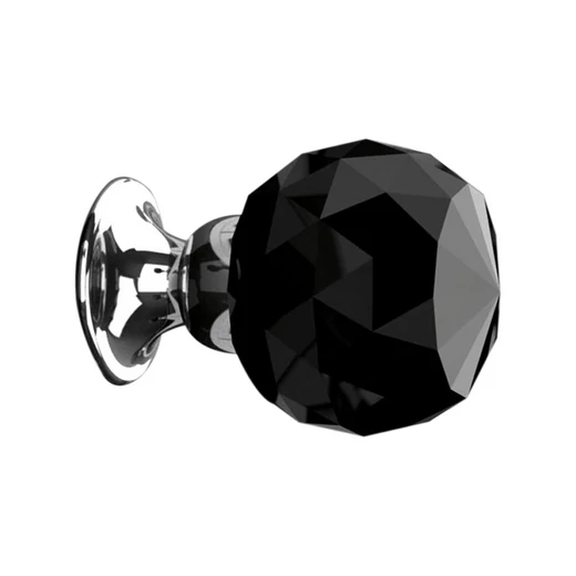 Glass design GEO fekete üveg / fényes króm bútorfogantyú