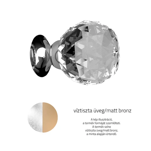 Glass design GEO víztiszta üveg / matt bronz bútorfogantyú