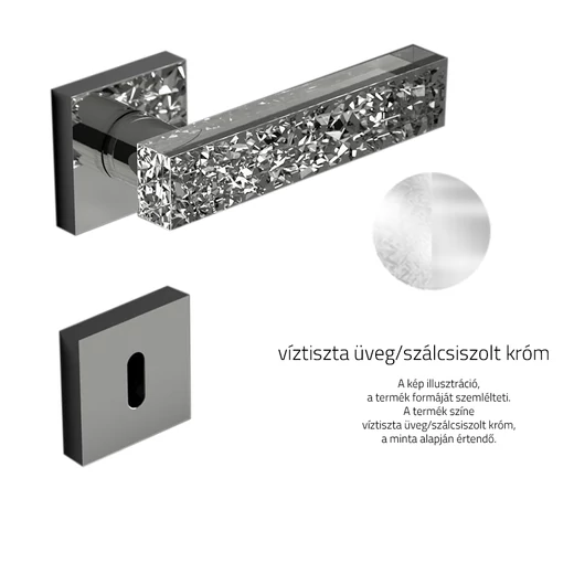 Glass Design KYMI ICE négyzetrozettás kilincsgarnitúra
