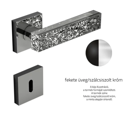 Glass Design KYMI ICE négyzetrozettás kilincsgarnitúra