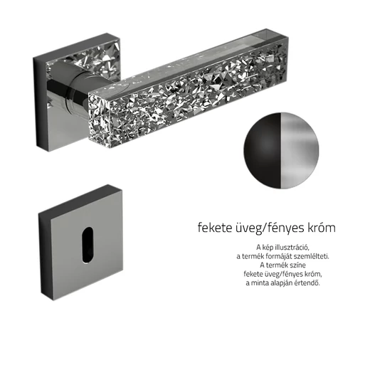 Glass Design KYMI ICE négyzetrozettás kilincsgarnitúra
