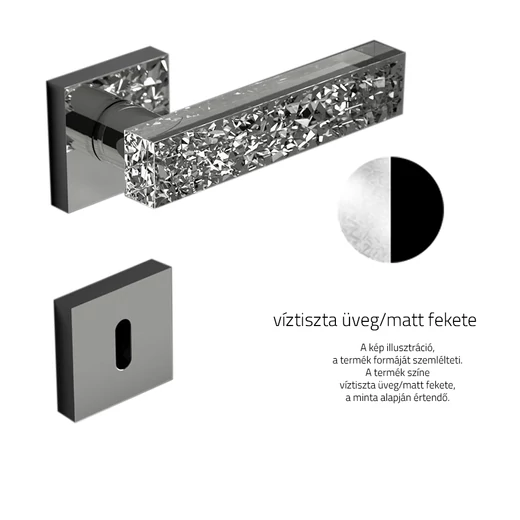 Glass Design KYMI ICE négyzetrozettás kilincsgarnitúra