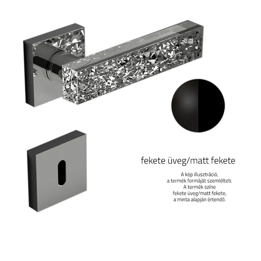 Glass Design KYMI ICE négyzetrozettás kilincsgarnitúra