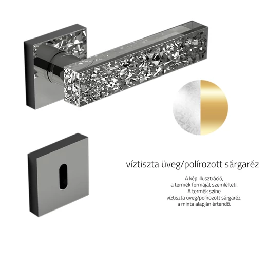 Glass Design KYMI ICE négyzetrozettás kilincsgarnitúra 