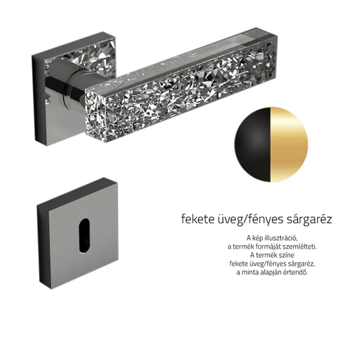 Glass Design KYMI ICE négyzetrozettás kilincsgarnitúra