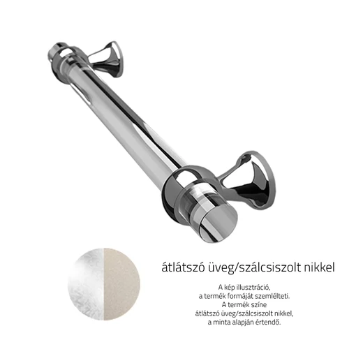 Glass Design M510 átlátszó üveg / szálcsiszolt nikkel 200 mm bútorfogantyú M510T01F13CF128