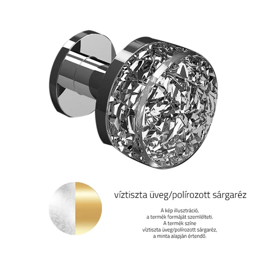 Glass Design Mirage Pull XL körrozettás fix ajtógomb 