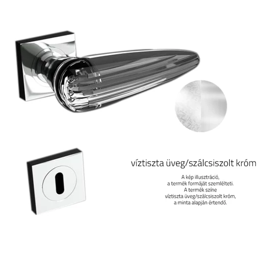 Glass Design OKA négyzetrozettás kilincsgarnitúra