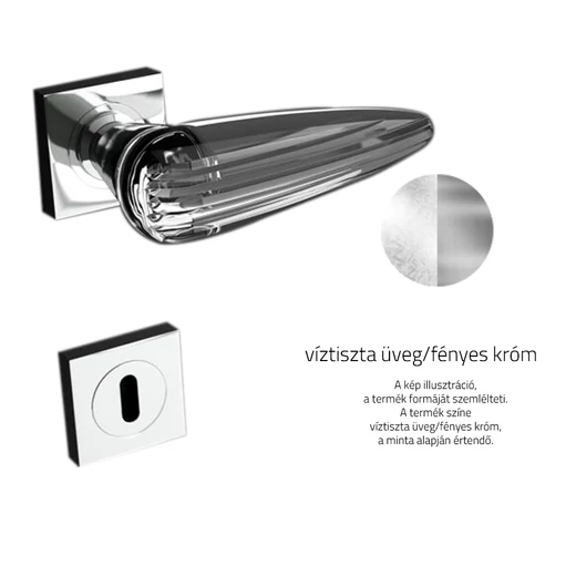 Glass Design OKA négyzetrozettás kilincsgarnitúra