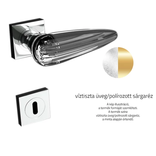 Glass Design OKA négyzetrozettás kilincsgarnitúra
