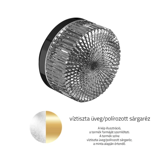 Glass Design RAY Pull körrozettás fix ajtógomb