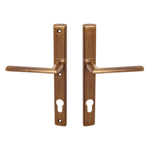 Maestro Mantova biztonsági bejárati ajtó kilincsgarnitúra súrolt bronz kilincs kilincs