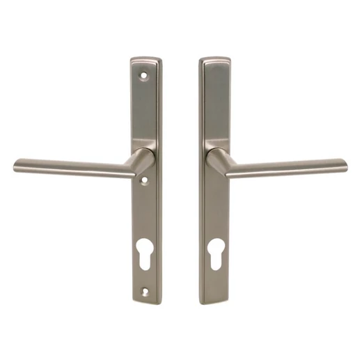 Maestro Mantova biztonsági bejárati ajtó kilincsgarnitúra szatén nikkel kilincs kilincs