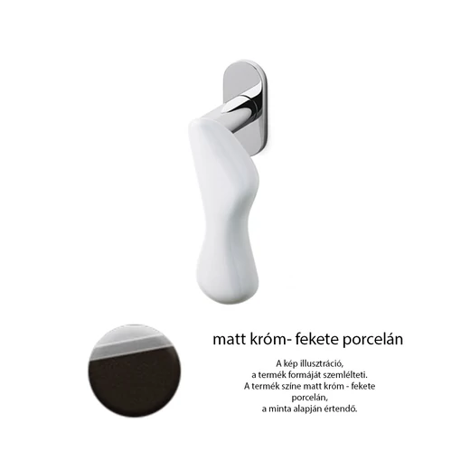 Olivari Chelsea matt króm - fekete porcelán ablakfélkilincs