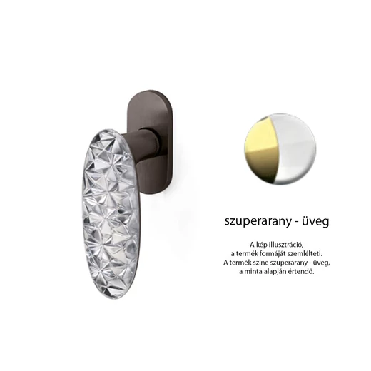 Olivari Crystal Diamond szuperarany - üveg ablakfélkilincs