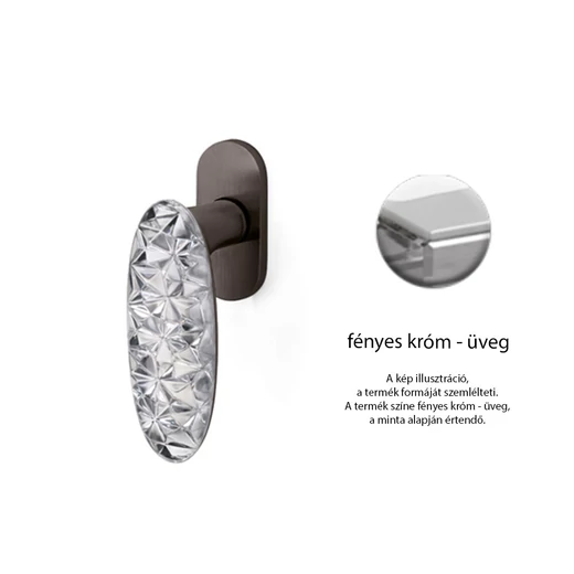 Olivari Crystal Diamond fényes króm - üveg ablakfélkilincs