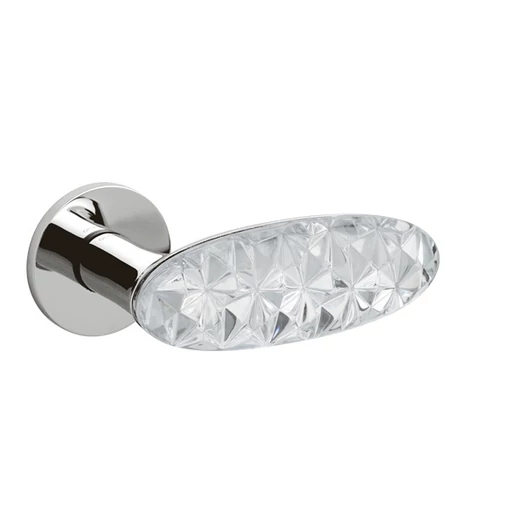 Olivari Crystal Diamond fényes króm - üveg körrozettás kilincsgarnitúra