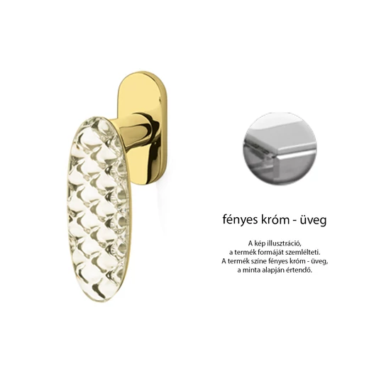 Olivari Crystal royal fényes króm - üveg ablakfélkilincs