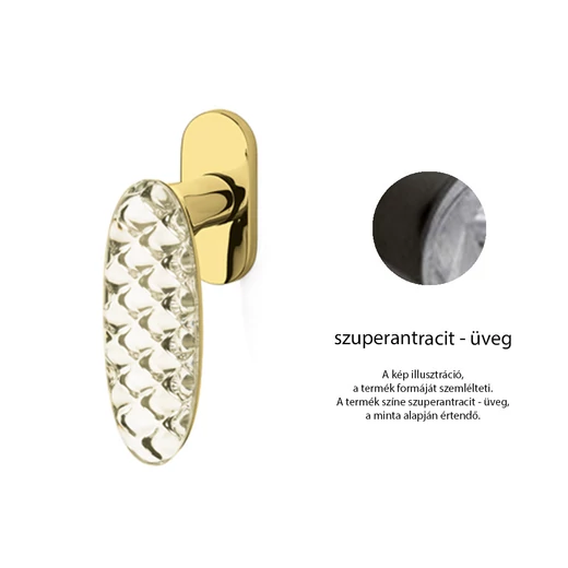 Olivari Crystal royal szuperarany - üveg ablakfélkilincs