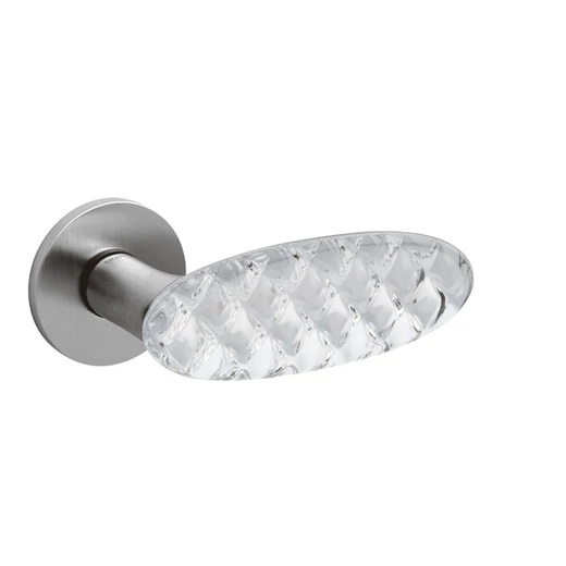 Olivari Crystal Royal matt króm - üveg körrozettás kilincsgarnitúra