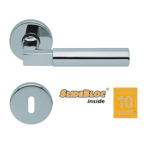 Scoop 1016 Bauhaus polírozott inox kilincsgarnitúra SlideBloc mechanikával